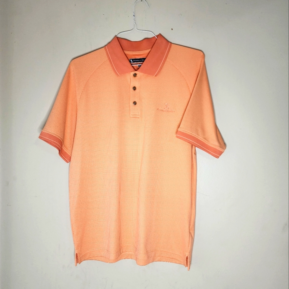 Pebble Beach Golf Polo Size Medium Orange